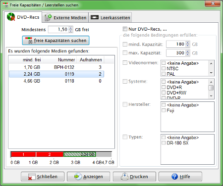 Heyer's Heim-Videothek: Freie Kapazitäten suchen