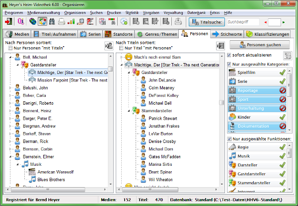 Heyer's Heim-Videothek - Organisieren / Personen