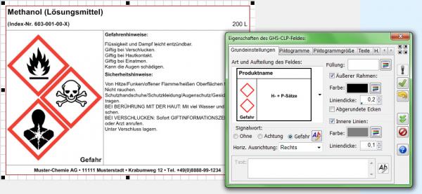 Heyer's Etiketten-Studio Pro - GHS-CLP-Feld